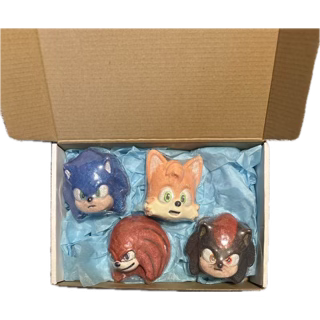 Sonic & Friends 4-Piece Bath Bomb Gift Set — With Toys + Surprise Bath Art!