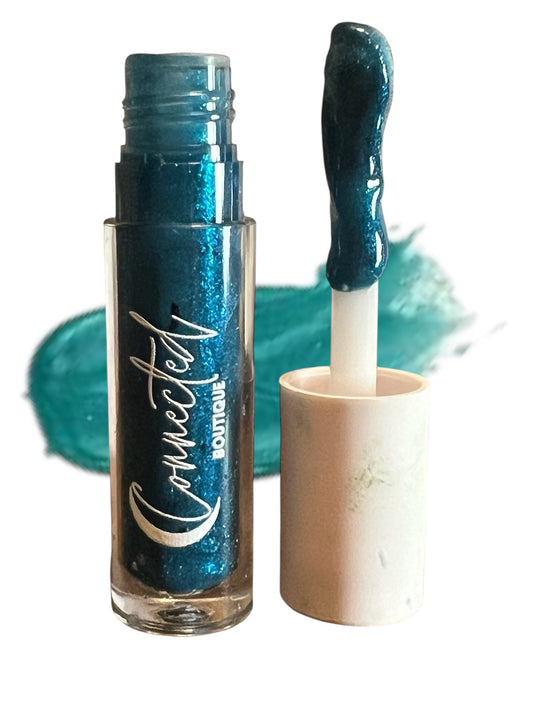 80s- Turquoise Duochrome Lip Gloss – Vanilla‑Scented Cool Shine
