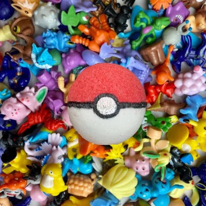 Pokéball Bath Bomb with blind surprise figure toy inside!