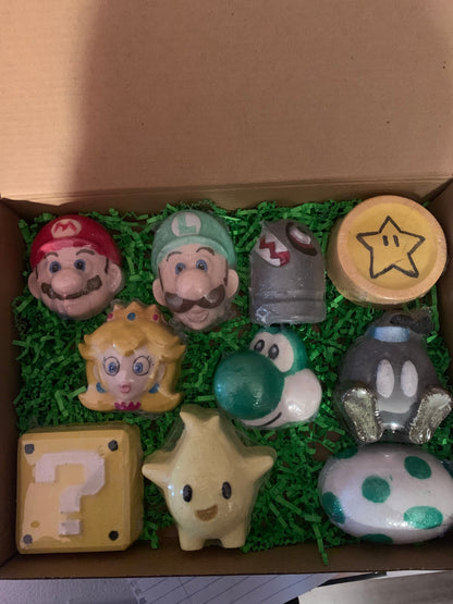 Mario Characters Bath Bomb Set with Toys Inside!