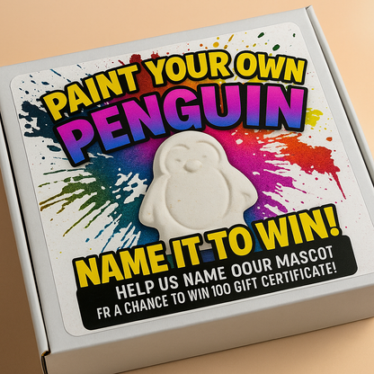 Paint Your Own Penguin Kit(FREE with $25 Purchase)
(Limited Edition – Includes Entry to Win a Prize!)