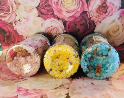 Beautifully Scented Bath Salt Bath Soaks with Flower petals