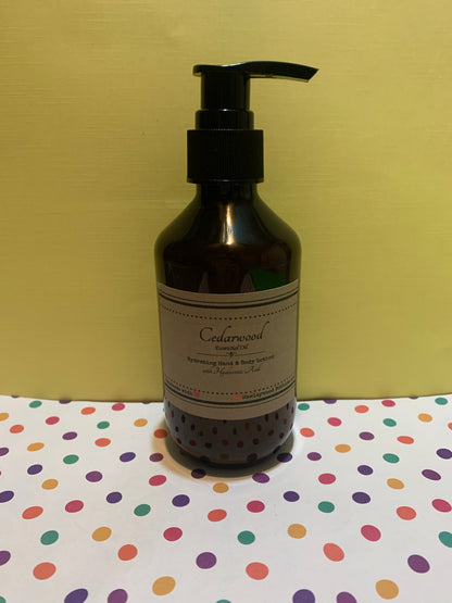 Handmade Moisturizing Cedar Wood Essential Oil Infused Lotion in 6oz Pump Bottle