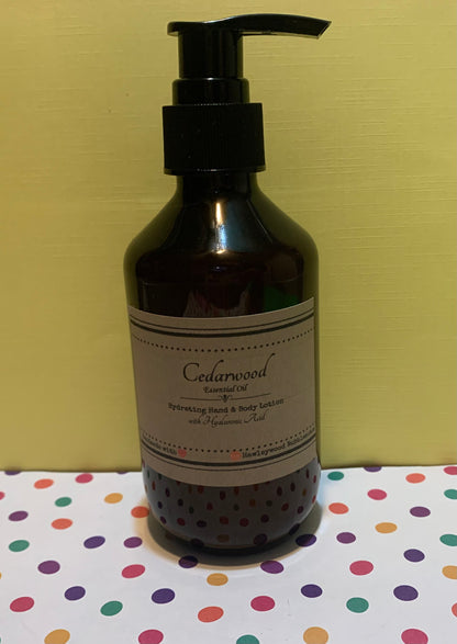 Handmade Moisturizing Cedar Wood Essential Oil Infused Lotion in 6oz Pump Bottle