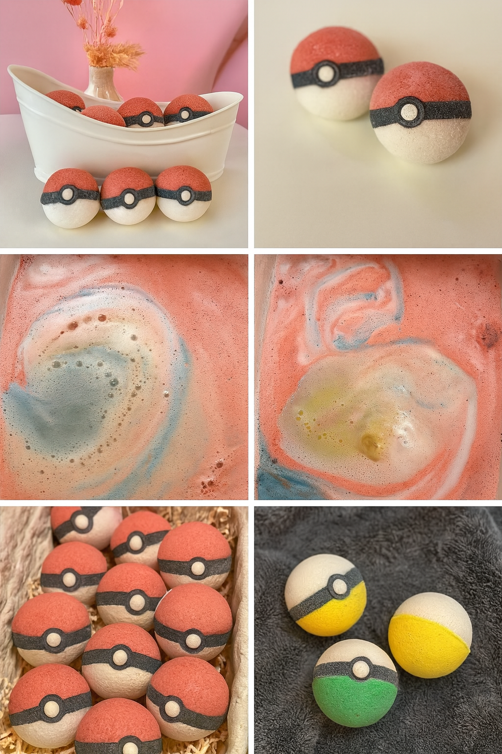 Pokéball Bath Bomb with blind surprise figure toy