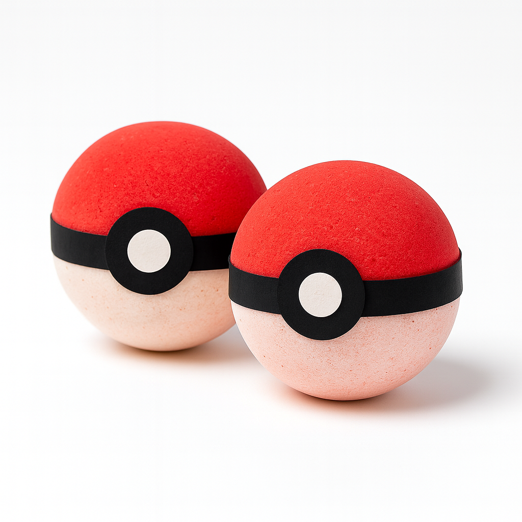 Pokéball Bath Bomb with blind surprise figure toy