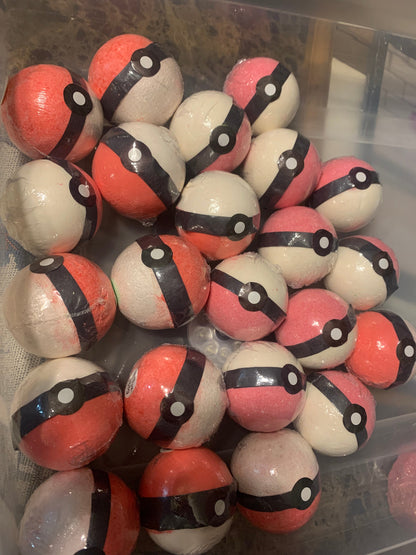 Pokéball Bath Bomb with blind surprise figure toy inside!