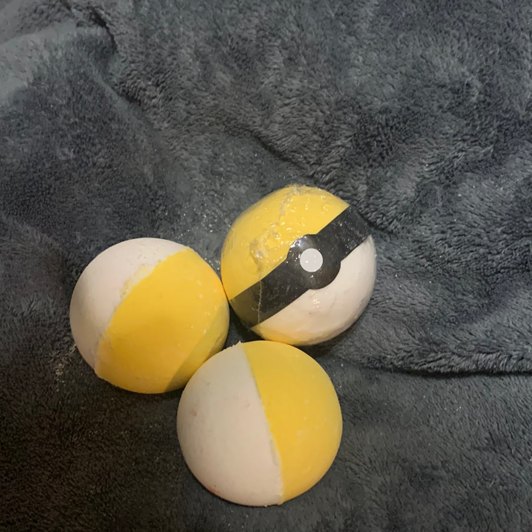 Pokéball Bath Bomb with blind surprise figure toy inside!