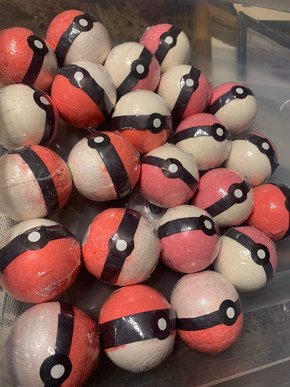 Pokéball Bath Bomb with blind surprise figure toy inside!