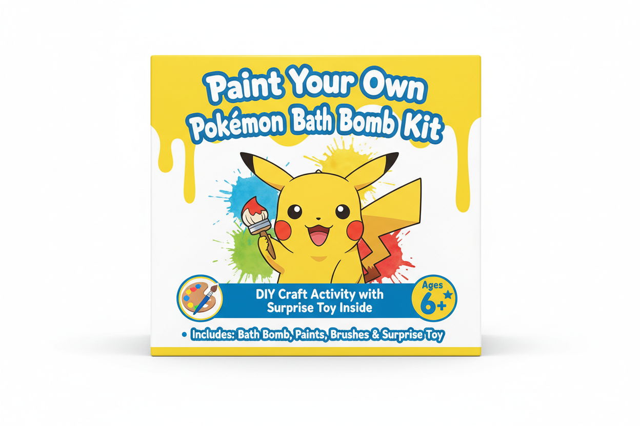 Paint Your Own Pokémon Bath Bomb Kit - Box Label