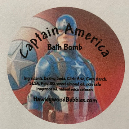 Captain American Hero Bath Bomb with Surprise Toy Figure Inside