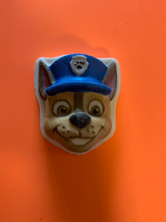 Police Patrol Dog who Chases Villians Bath Bomb with toy