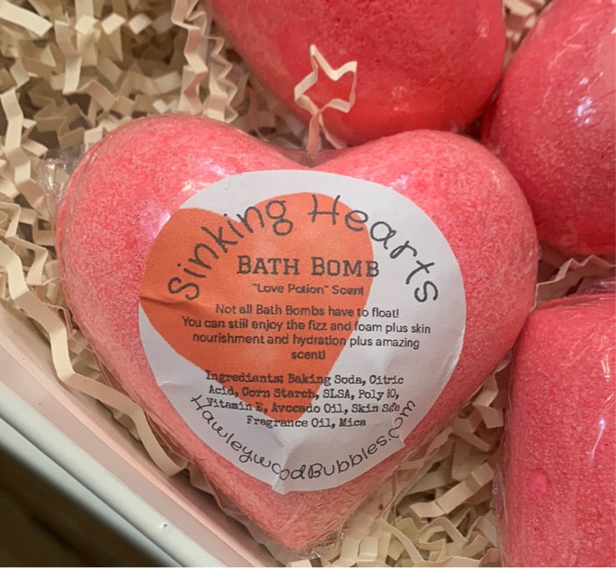 “Love Potion” Sinking Hearts Bath Bomb
