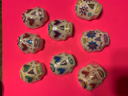 Color Surprise Sugar Skull Bath Bombs | Apple Scented | Foaming Fizz