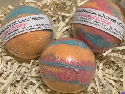 Fruity Floral Bath Bomb With Charm Necklace